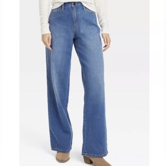 Universal Thread Denim - Universal Thread Women High-Rise Relaxed Wide Straight Leg Jeans Size 16L